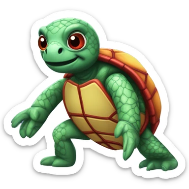 Adult sea turtle wearing a Halloween Spider-Man costume  sticker