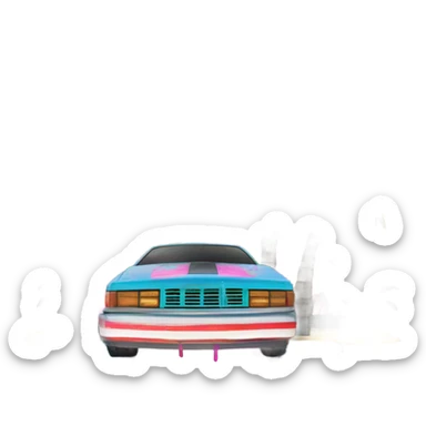 graffiti style "80's Cruise: Year 9", and palm trees sticker