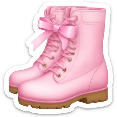 pastel pink boots with pink bow sticker
