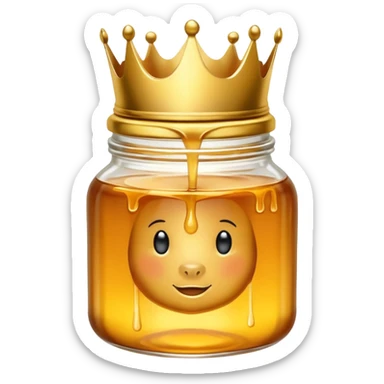 Honey jar with a crown on top sticker