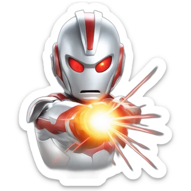 Ultraman fires a laser beam sticker