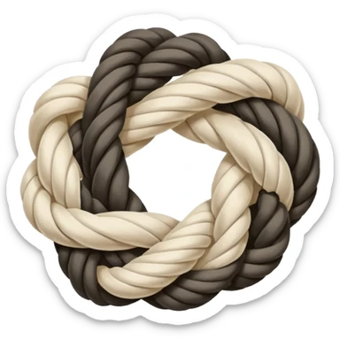 rope tied in a simple sailing knot, rounded edges, cute, soft shading, sticker