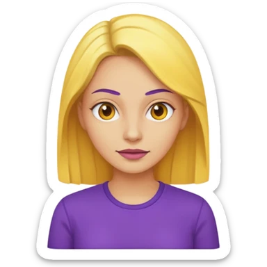 Yellow women in a purple shirt sticker