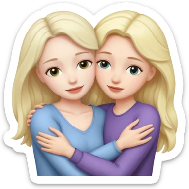 two naked woman hugging sticker