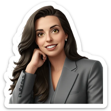 smiling girl in formal attire sticker