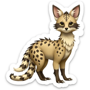 Feral Rare Fantasy Vernid-Trico-species by LiLaiRa, random markings, tufted tail, tufted ears, full body sticker