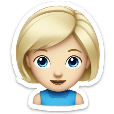 blonde girl with short hair, white skin and blue eyes sticker