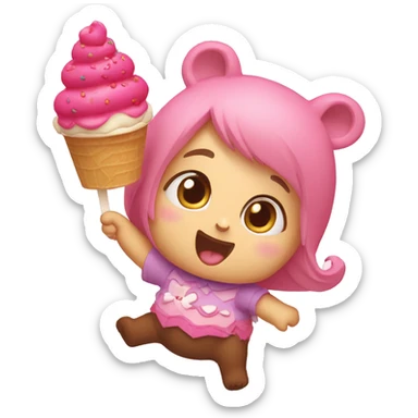 Créame a Masha y el oso comiendo un helado sticker