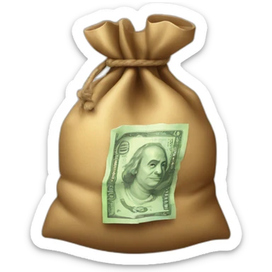 Bag of money that is in rupees sticker