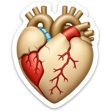 a beige heart healed sticker