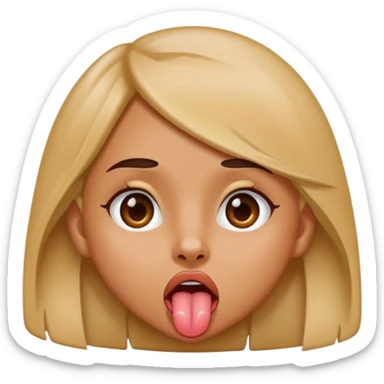 Girl sticking out tongue sticker