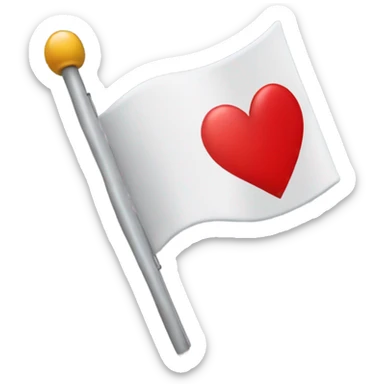 A flag but with just a red heart as a mast  sticker