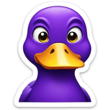 Purple duck angry sticker