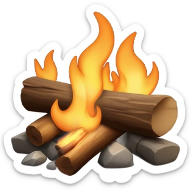 camp fireplace sticker