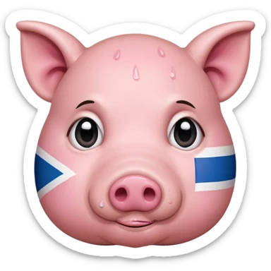 israeli pig with israel flags everywhere crying sticker