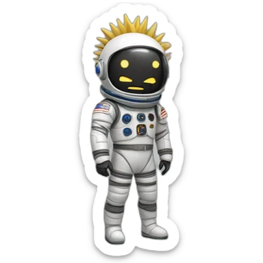 A TOK emoji of a spikeysanju, spaceman sticker