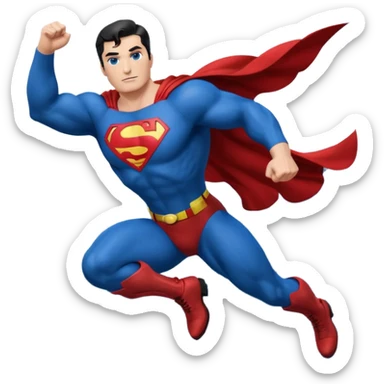 Superman flying over a cityscape sticker