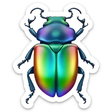 shiny rainbow beetle  sticker