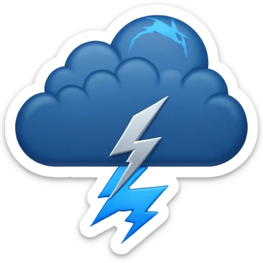 emo black cloud with a lightning bolt sticker