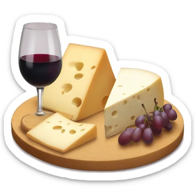Cheese board and wine  sticker