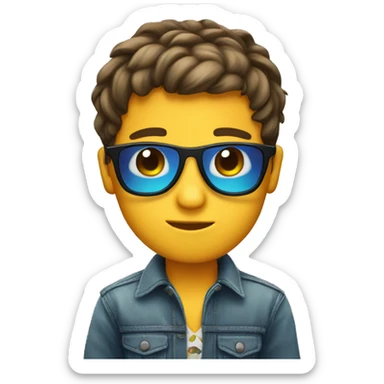A boy with sunglass sticker