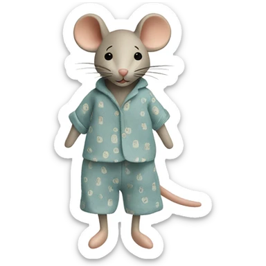 maileg fabric mouse in pajamas sticker