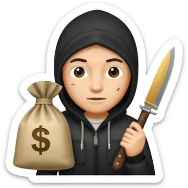 Ladrón con bolsa de dinero  sticker