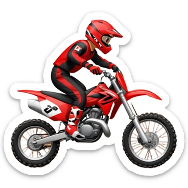 Motocross чёрный с красным sticker