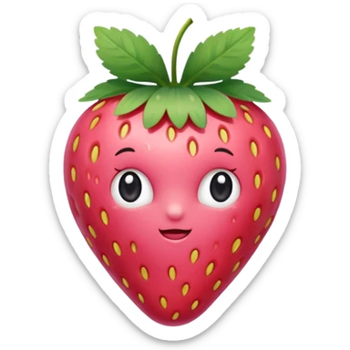A strawberry with a bow cute pink  sticker