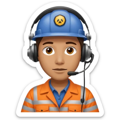 Dispatch department worker without helmet  sticker