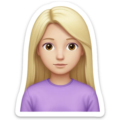back view of a person, blonde with long straight hair, wearing pastel purple clothes, variation 4 sticker
