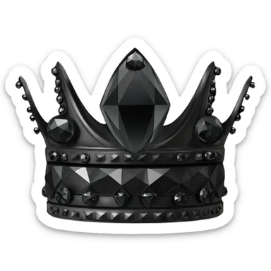 generate an improved black crown with black diamonds burning in a black flame sticker