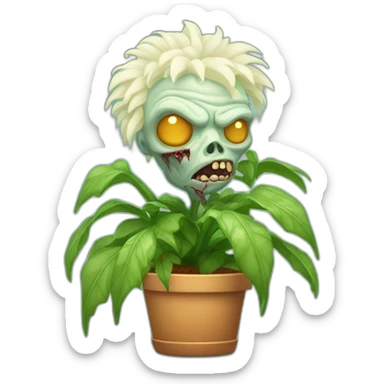 albino zombie houseplant sticker