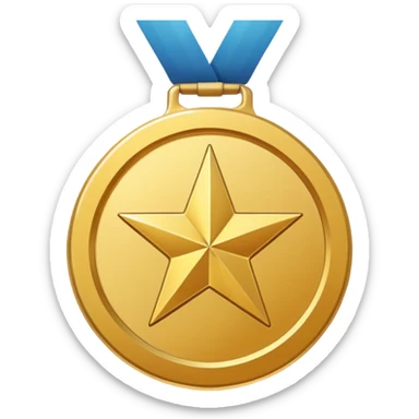 a gold medal with a star engraved on it sticker