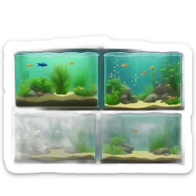 aquascaping fish tank with aquatic plants sticker