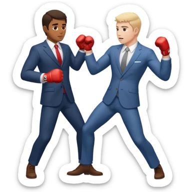 brown man hitting white english man sticker