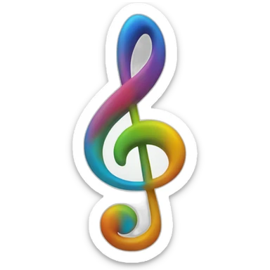 autism symbol that looks like a treble clef and an infinity symbol merged sticker