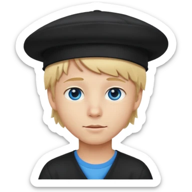 Ragazzo biondo con cappello nero sticker