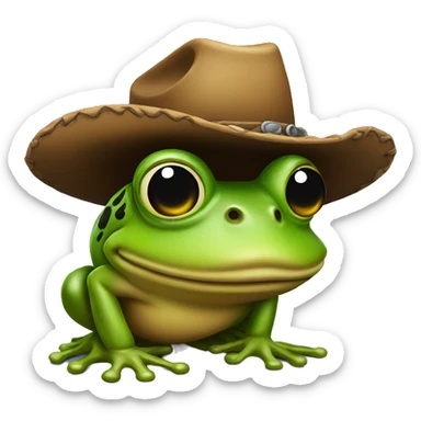 Cowboy frog sticker