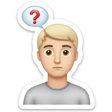  парень, который думает о выборе sticker