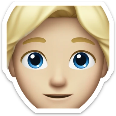 Blonde  haired boy with blue eyes and blonde freckles sticker