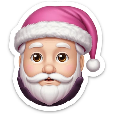 Cute Santa Claus with pink hat sticker