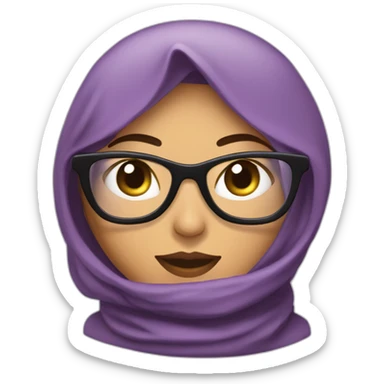 femme musulmane portant des habits mauve et des lunette avec des verres noirs sticker