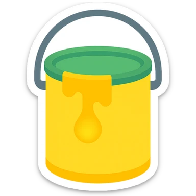 a glowing gallon of paint, lineal color style sticker