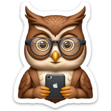 Generate a beautiful smart owl with a smart device sticker