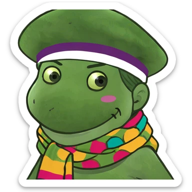 Girl with arms crossed around the neck mouth open sticker