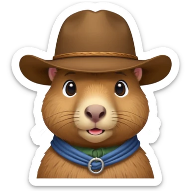 Capybara with a cowboy hat sticker