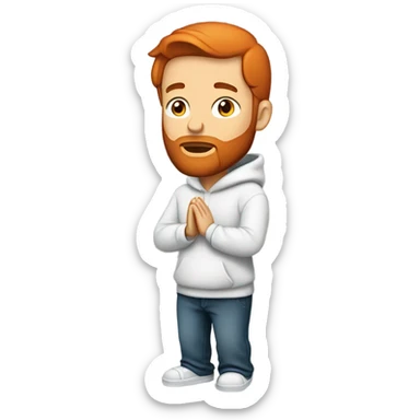 Handsome man with red beard red short hairs and 3 days beard wearing a hoodie as he is praying sticker