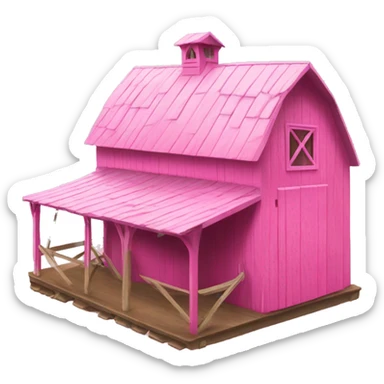 Pink barnhouse  sticker