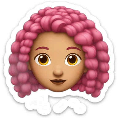 Métis girl with long and pink hair sticker